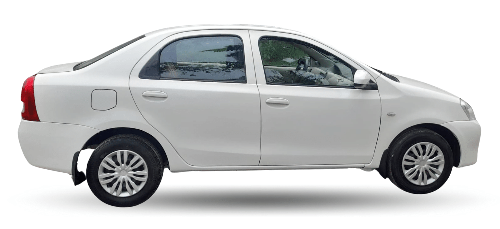 Sedan white toyota etios